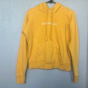 Minimalist Yellow Pull Over Hoodie Size Medium